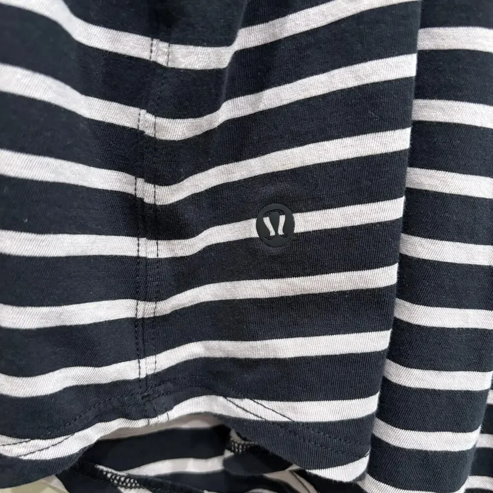 Lululemon Love Tank *Pleated Yachtie Stripe Black Chrome - Size: 4
